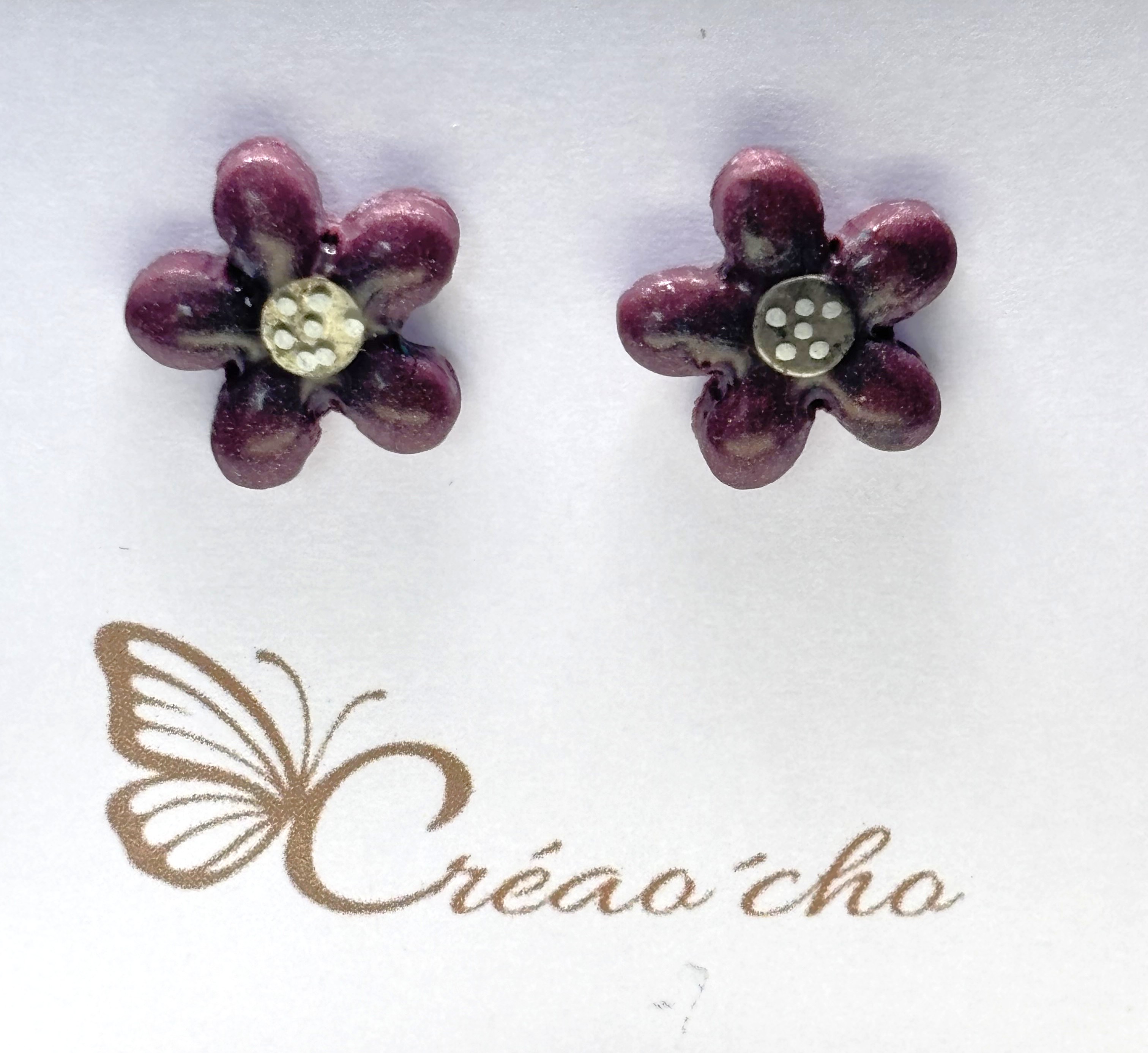 Puce fleur aubergine PC35