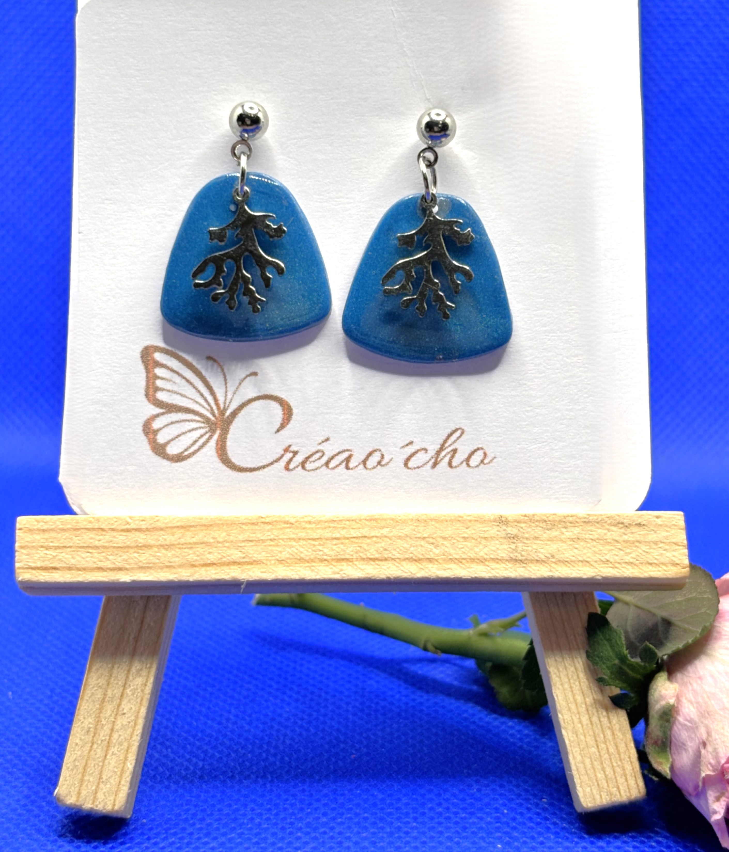 Boucles d'oreilles bleu turquoise CDT1