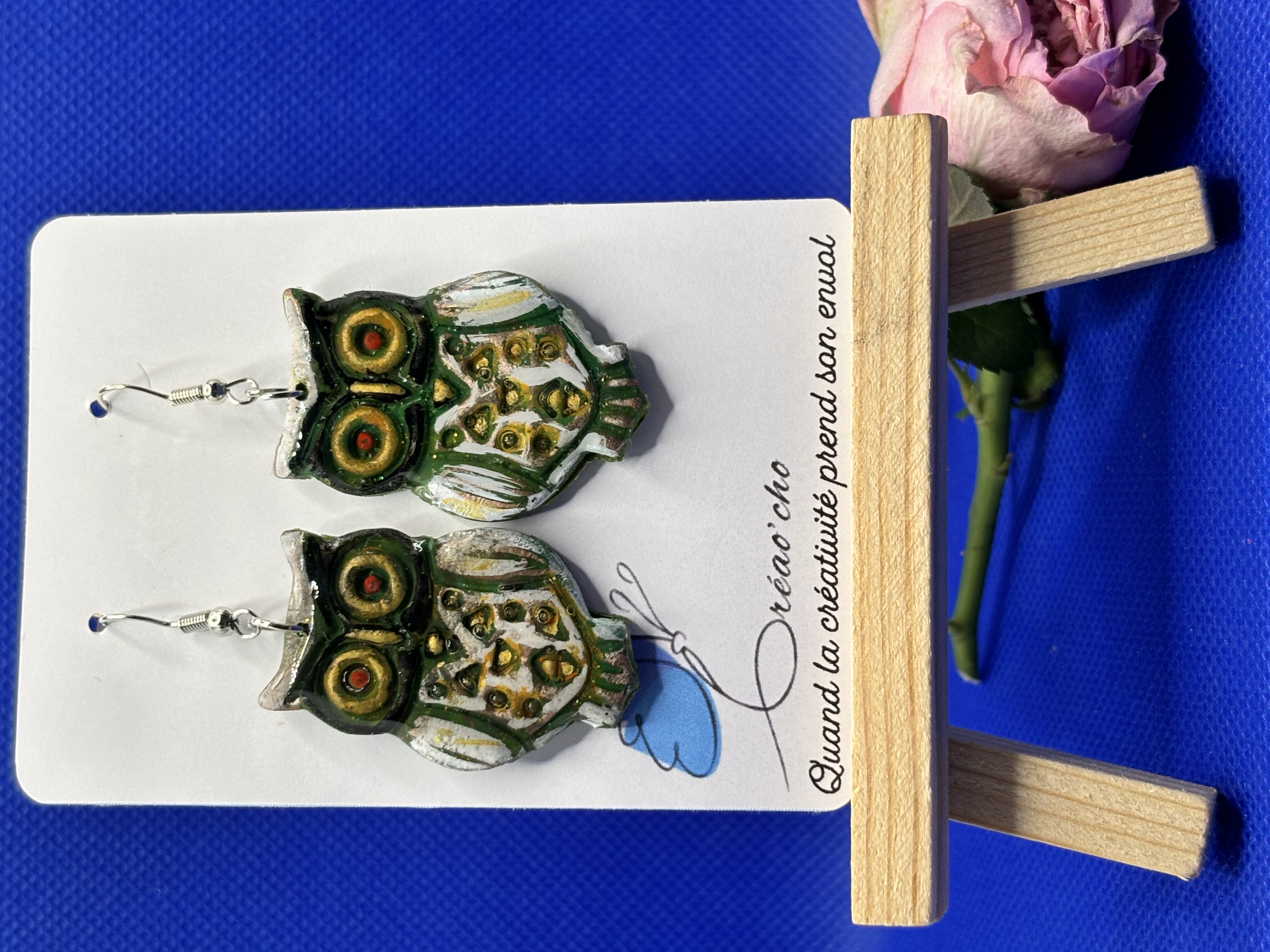 Boucles d'oreilles hibou NDV6