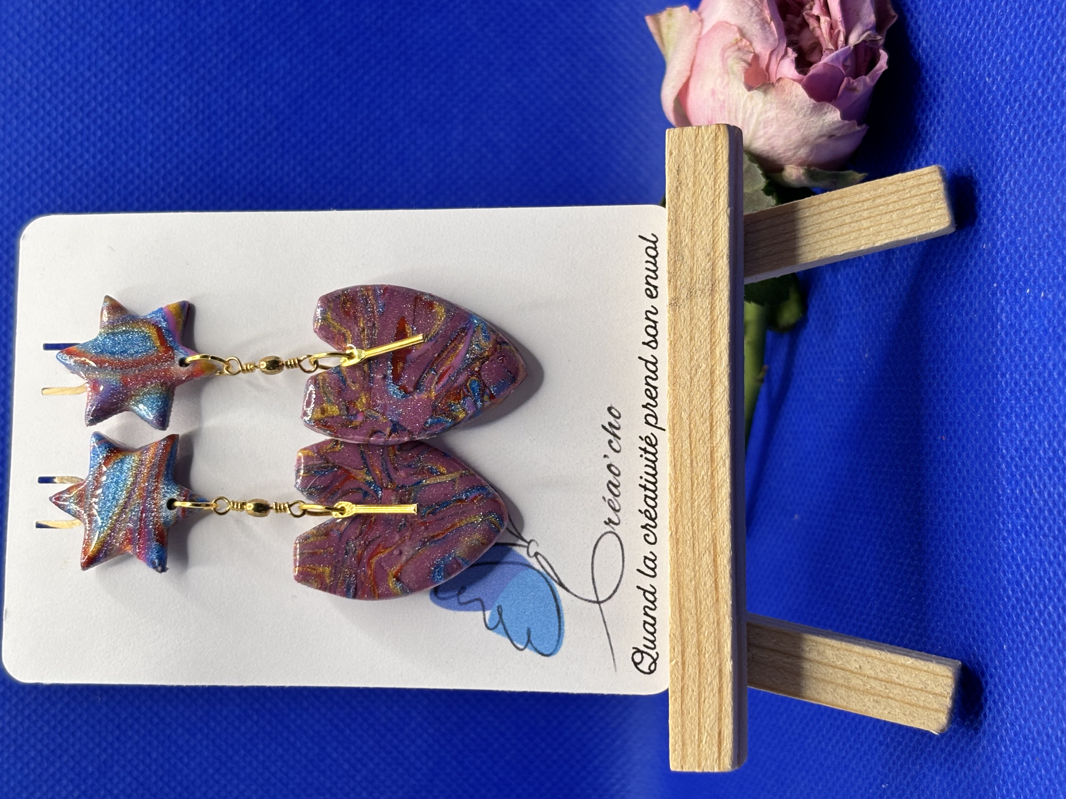 Boucles d'oreilles "étoile filante"CTEC