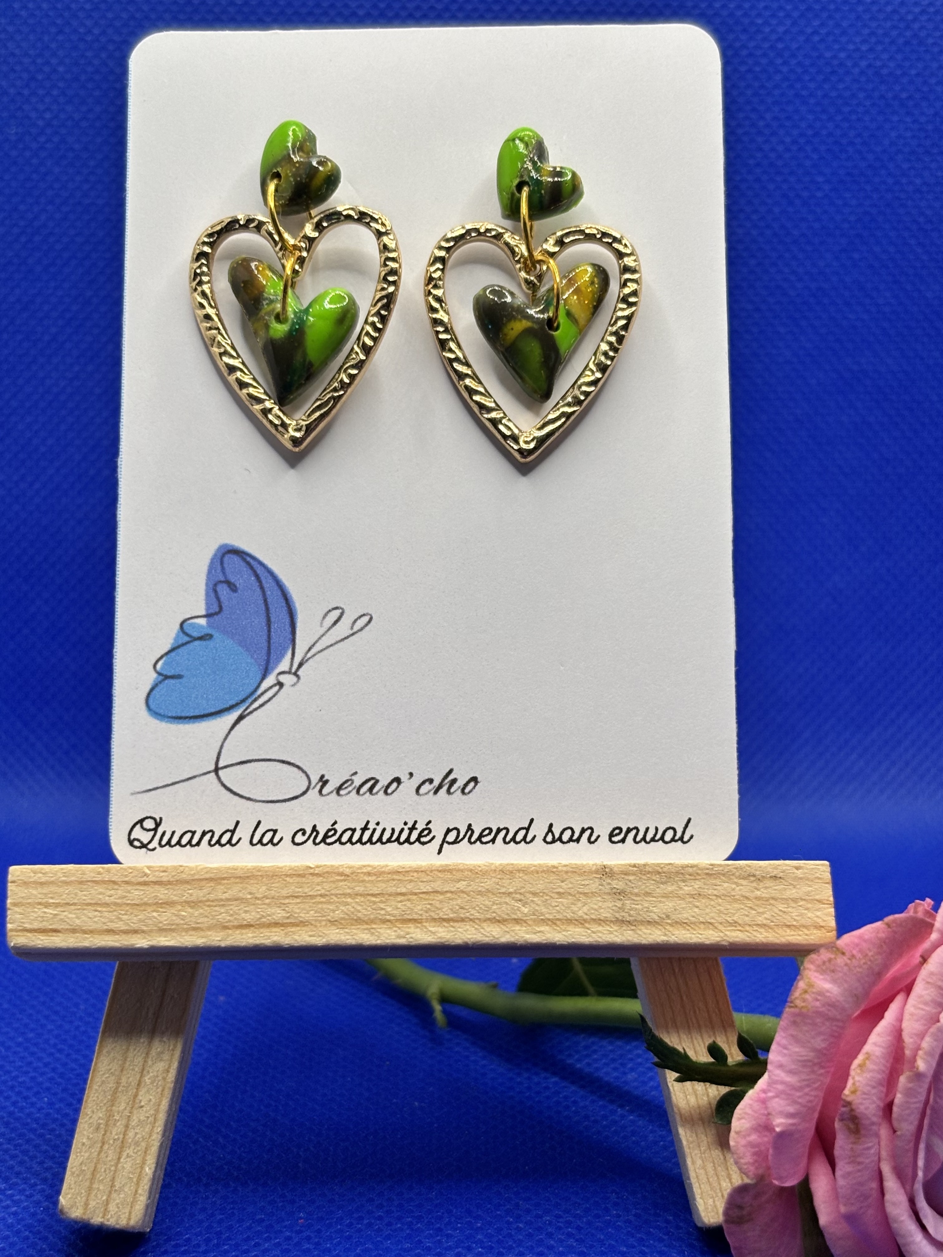 Boucles d'oreilles " Coeur" MDVO8