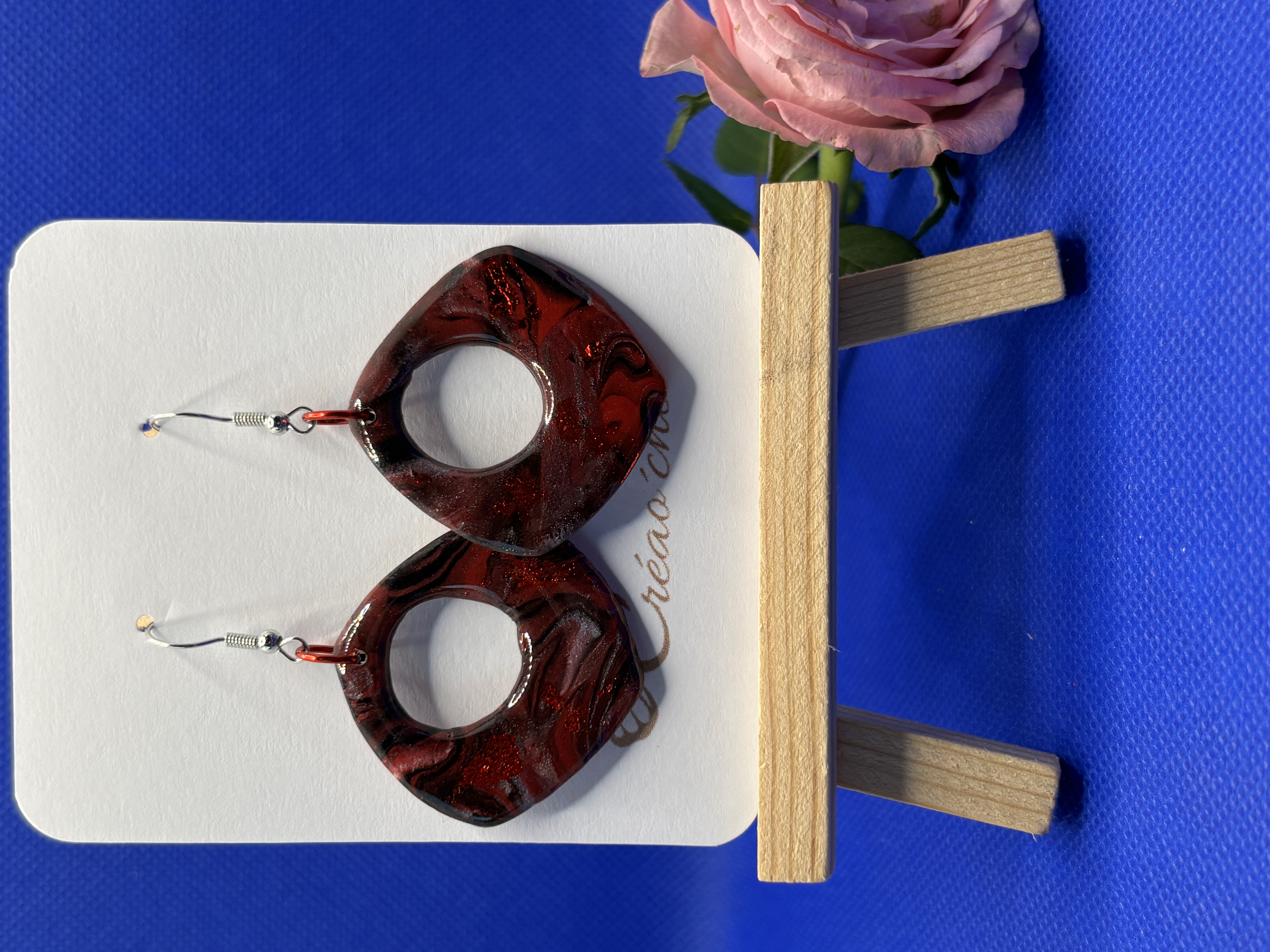 Boucles d'oreilles " Carré percé" EREN4