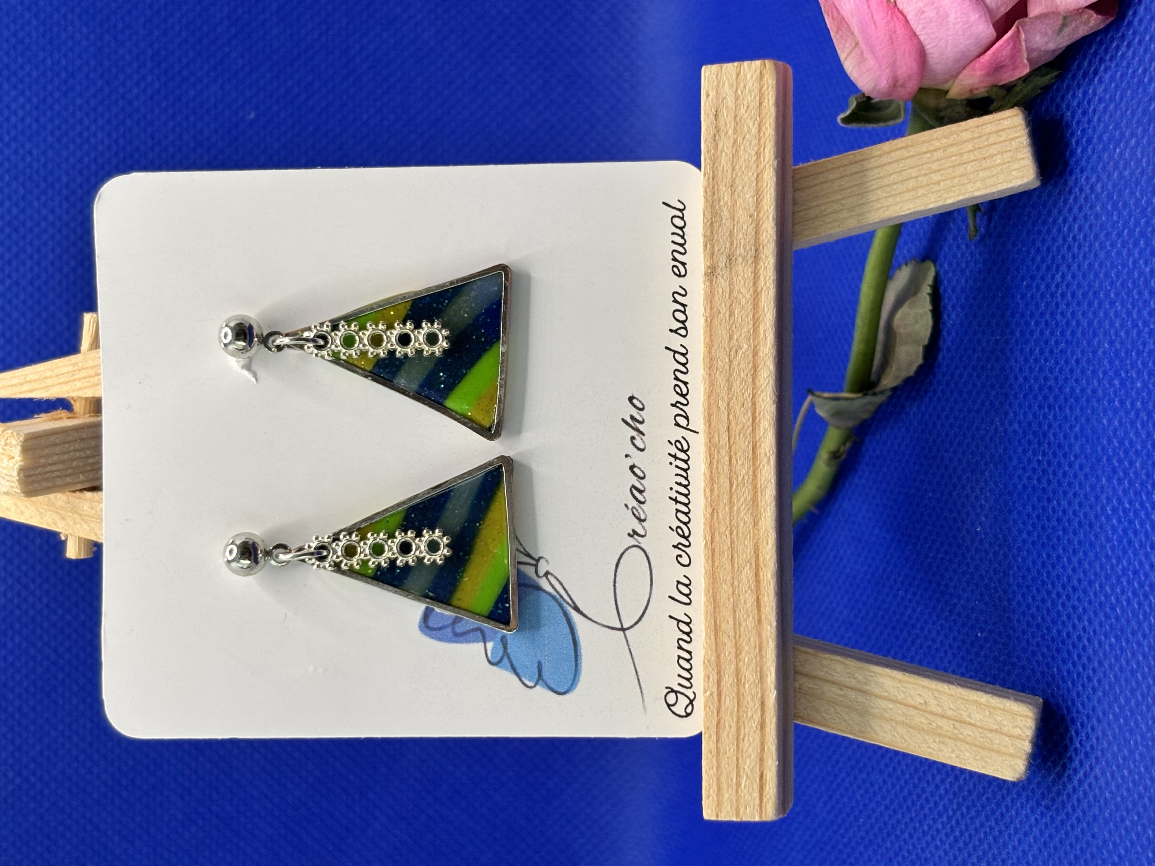 Boucles d'oreilles Triangle de lagune" VUPB1