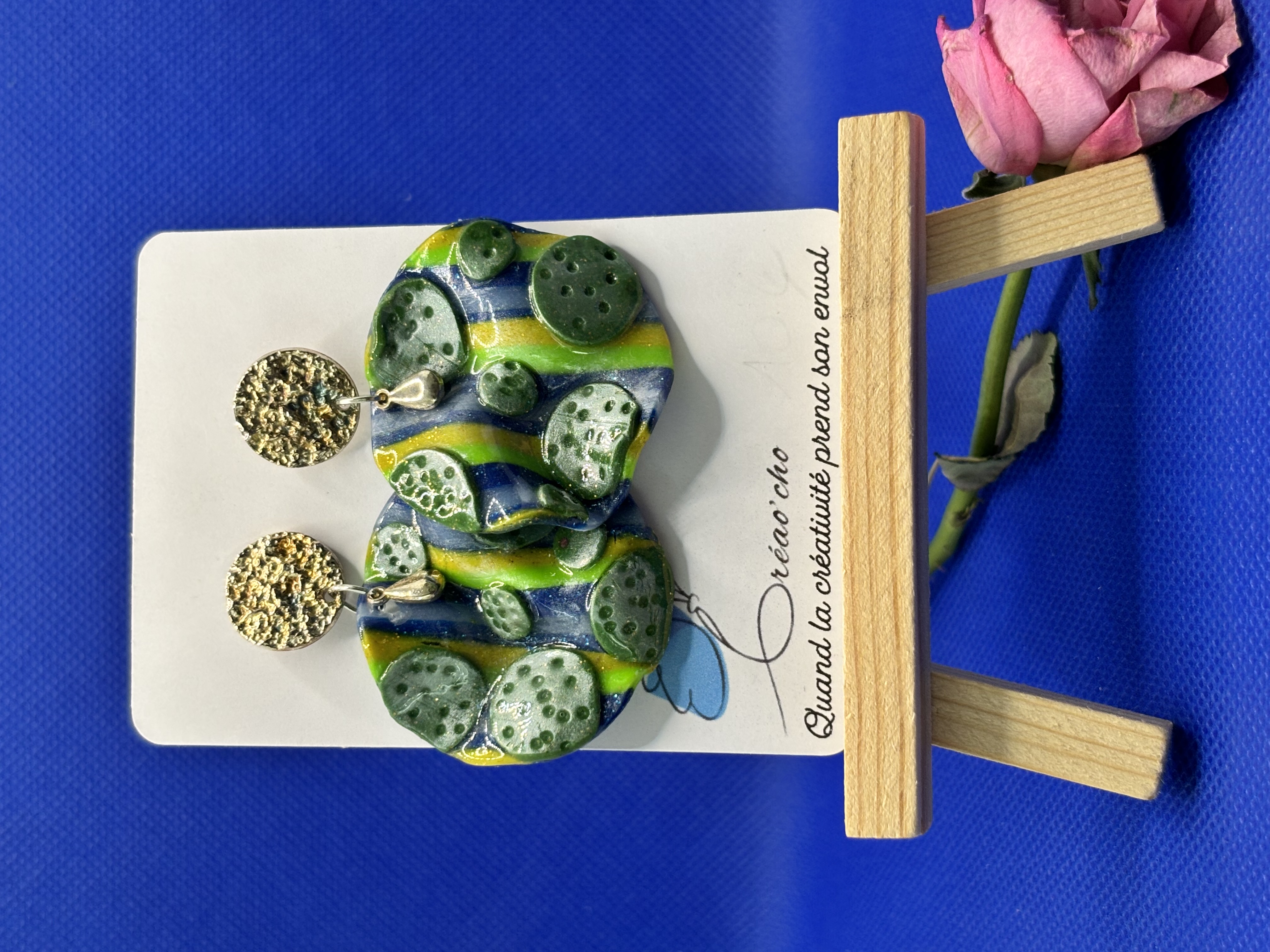 Boucles d'oreilles "Disque ondulé"VUPB4