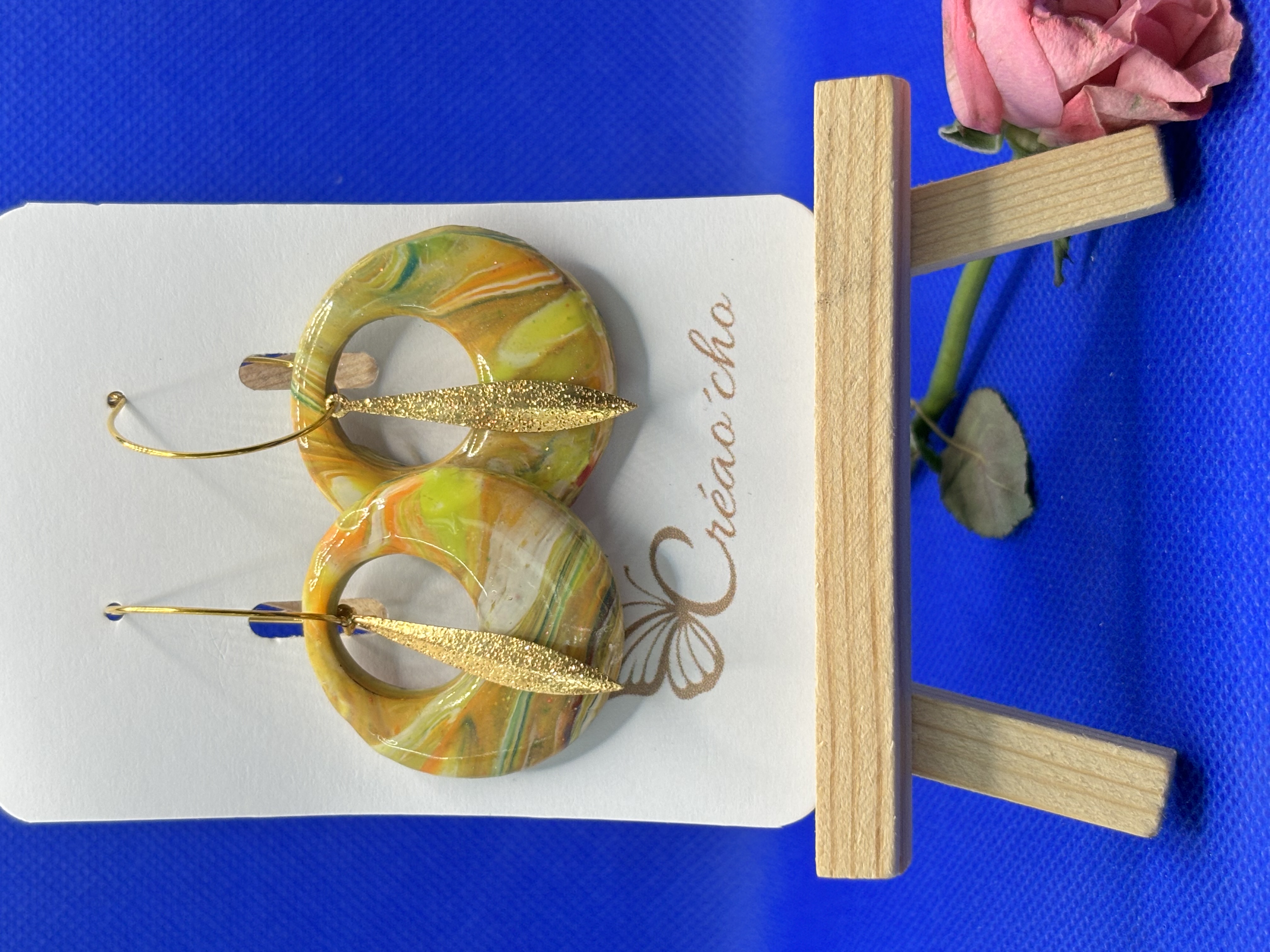 Boucles d'oreilles " Rond percé jardin"VVNO3