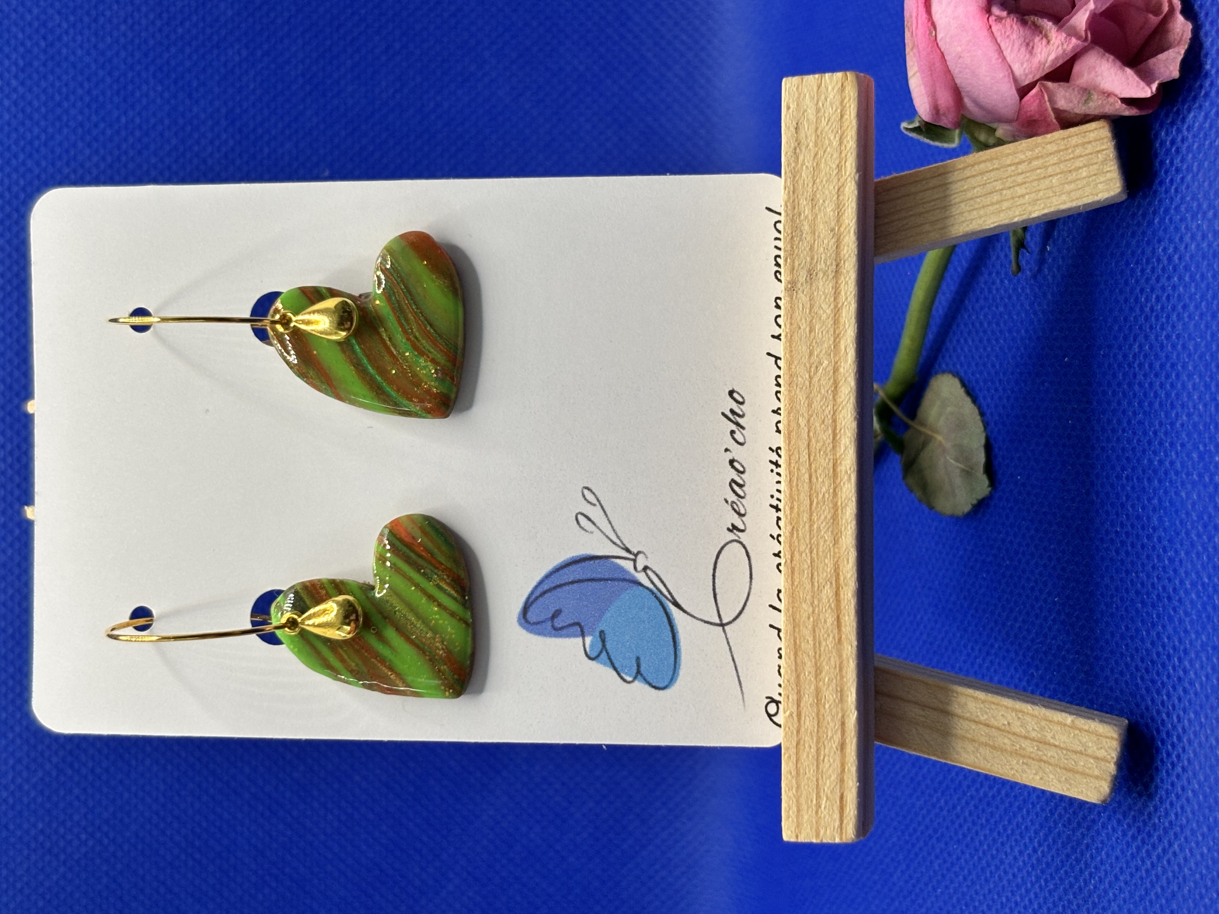 Boucles d'oreilles "Cœur  pampille" VVNO6