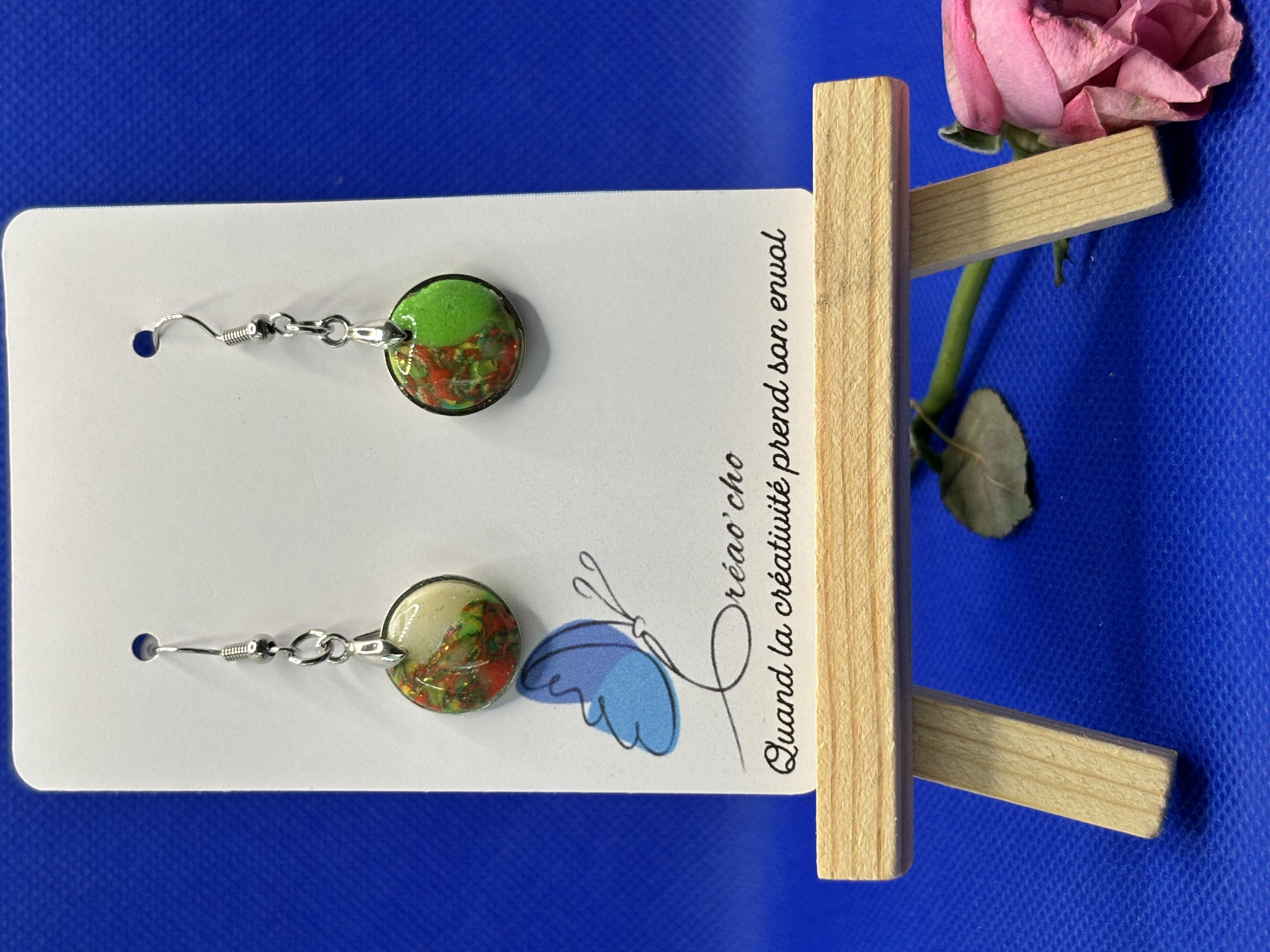 Boucles d'oreilles " ronde jardin"VVNO13