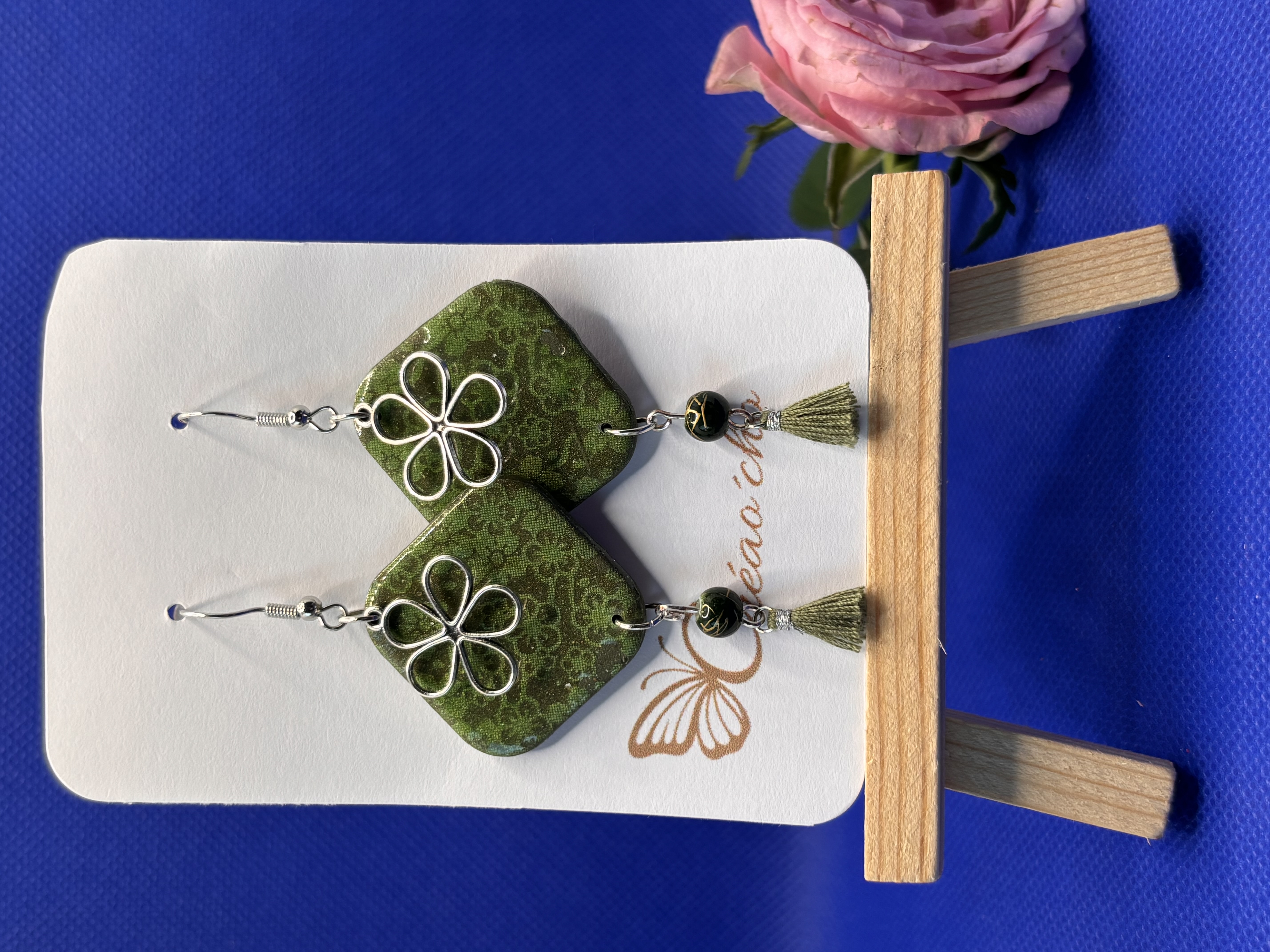 Boucles d'oreilles "Carré " LVD1
