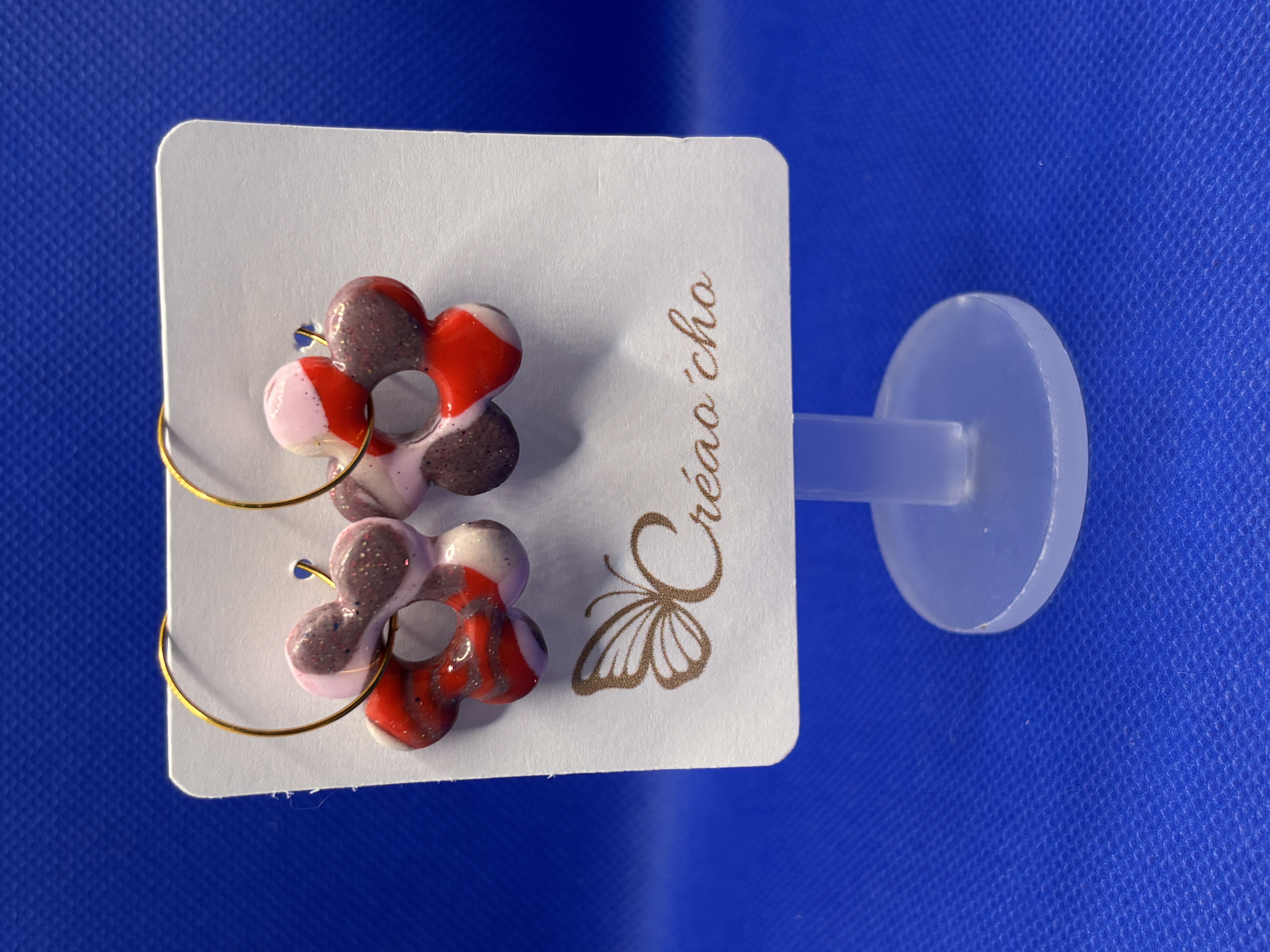 Boucles d'oreilles "Fleur passion" MDR18