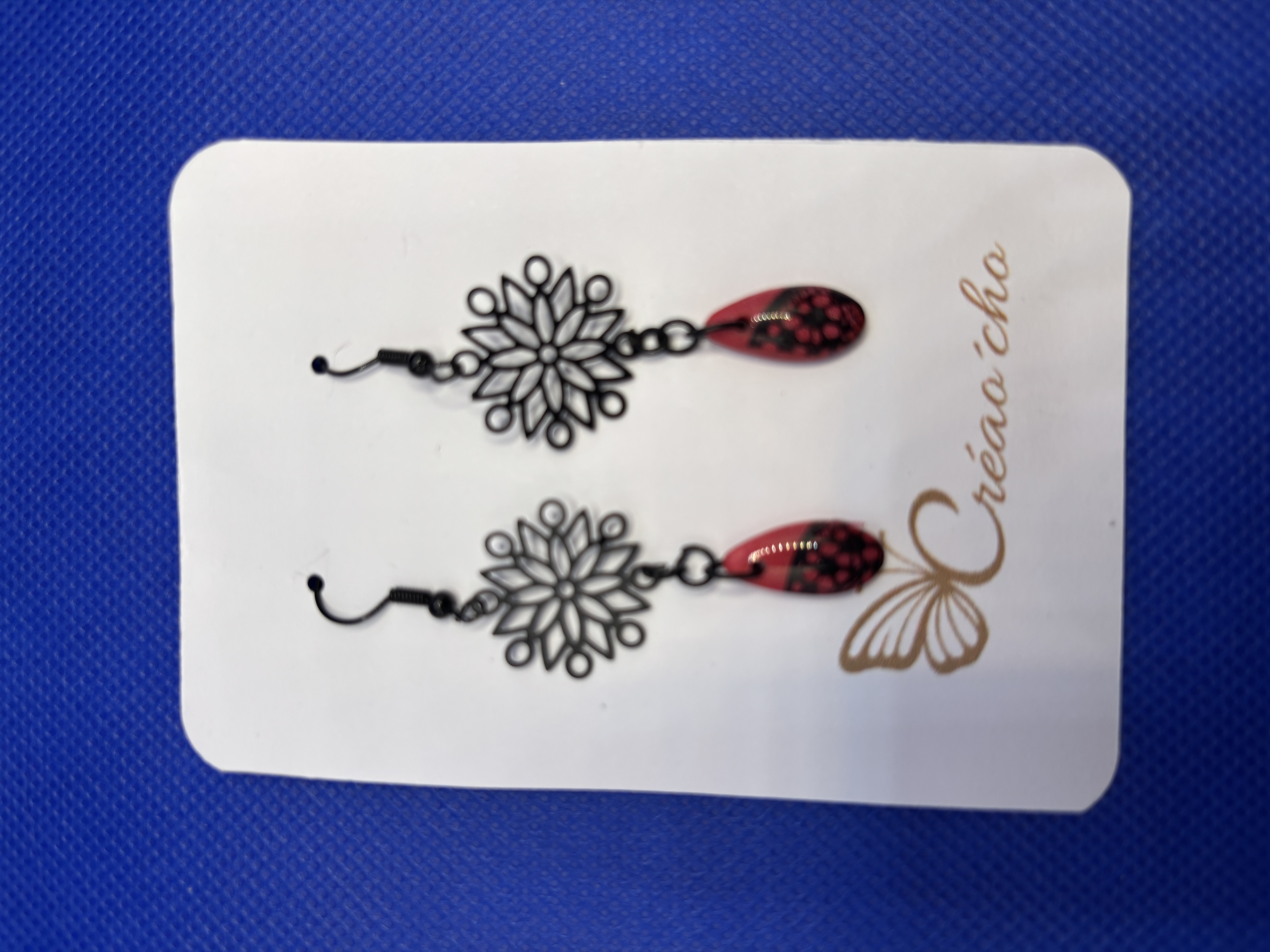Boucles d'oreilles "fleur et sa rosée" EREN8