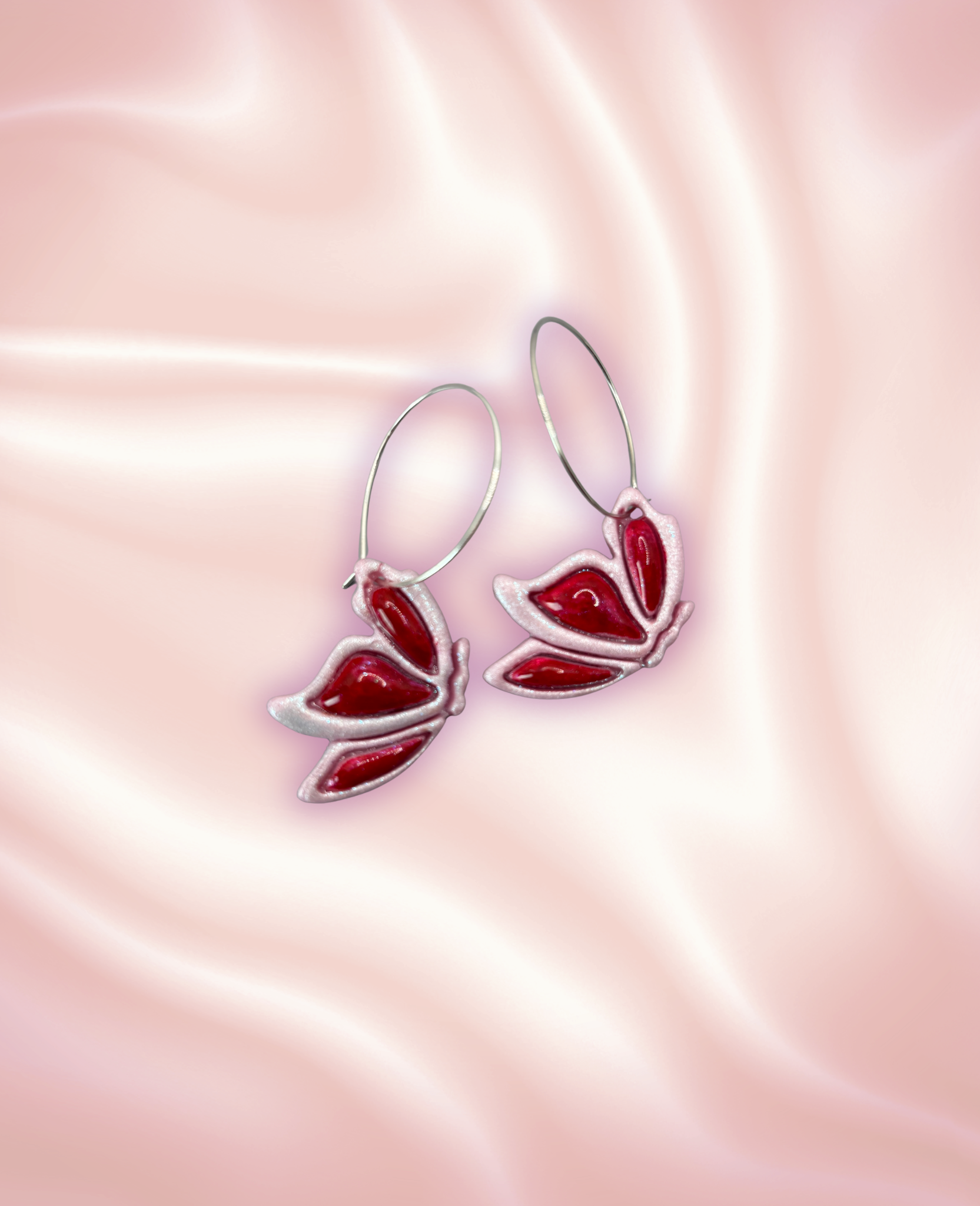 Boucles d'oreilles demi papillon VER16