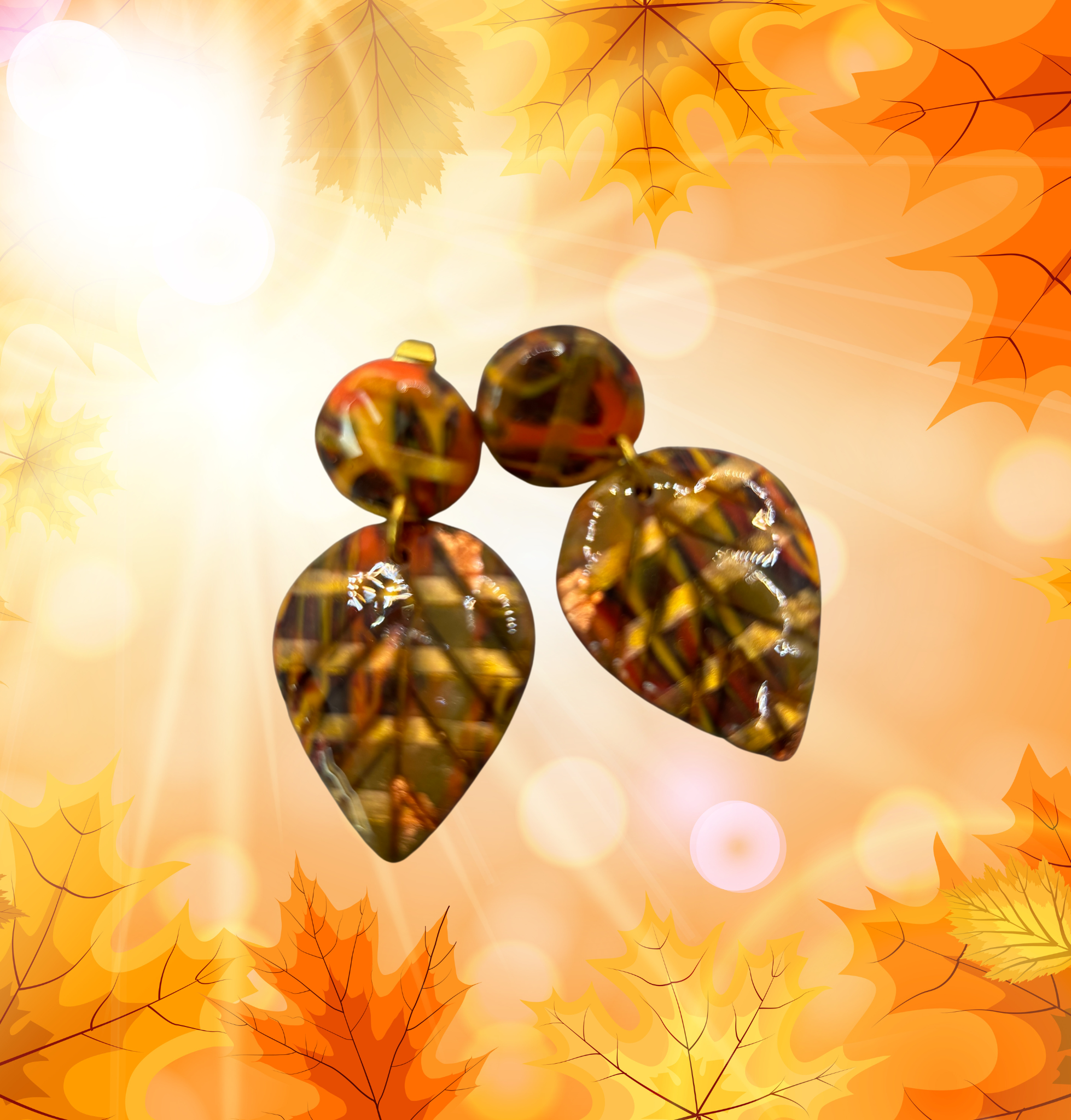 Boucles d'oreilles feuille ATM6