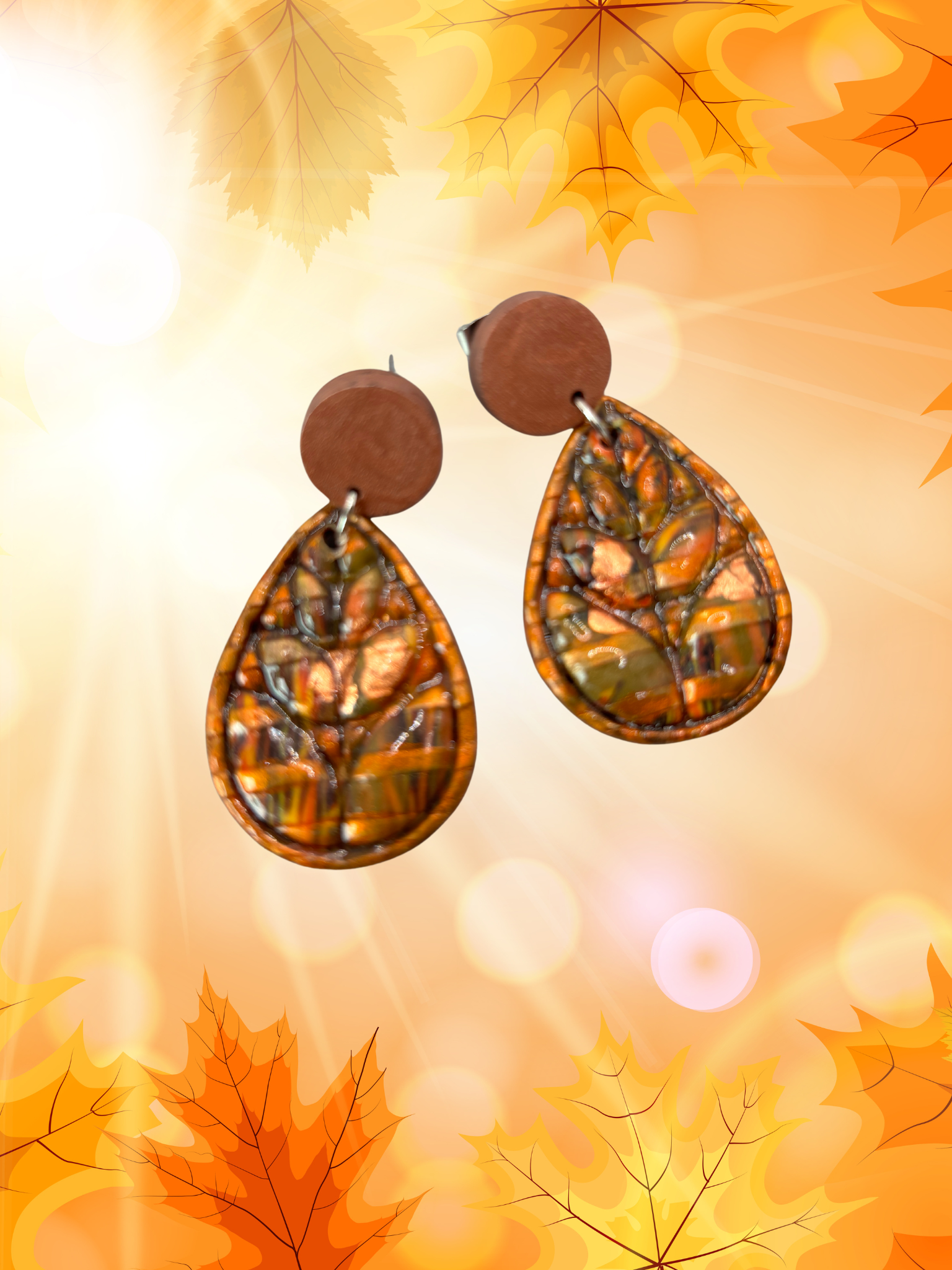 Boucles d'oreilles feuilles ATM8