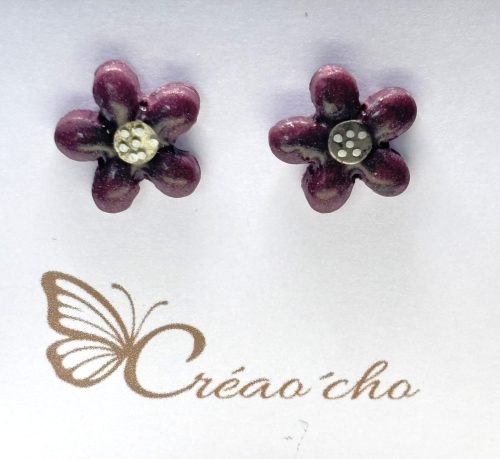Puce fleur aubergine PC35