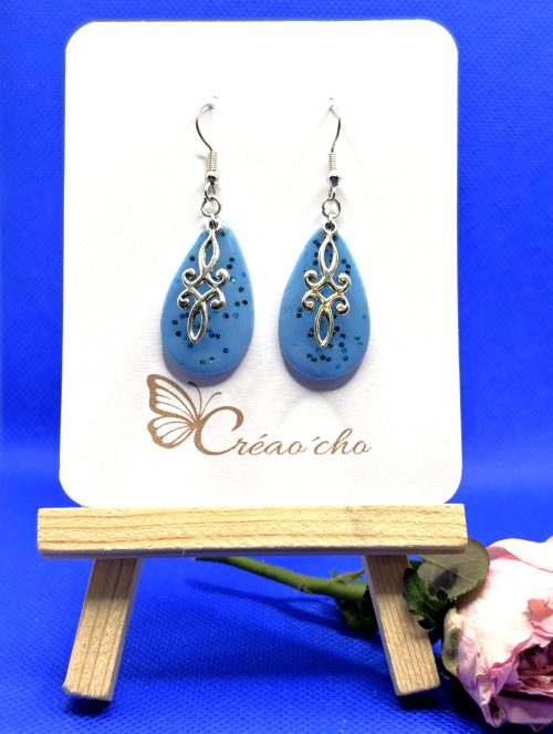 Boucles d'oreilles goutte turquoise CDT4