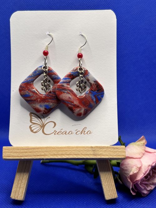 Boucles d'oreilles "carré percé"MDRB10