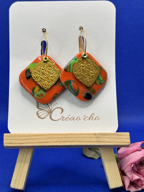 Boucles d'oreilles "Carré"PDO3