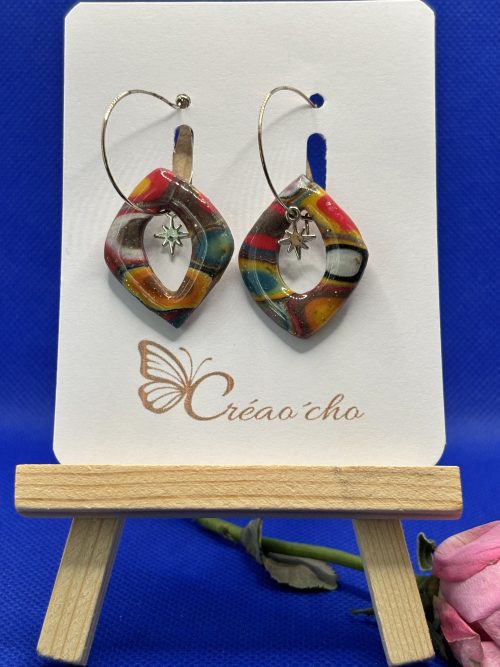 Boucles d'oreilles " Losange" FDM5