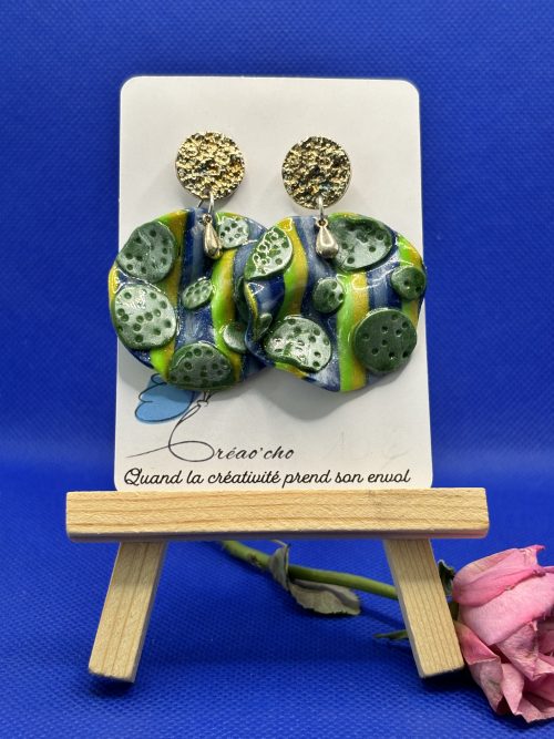 Boucles d'oreilles "Disque ondulé"VUPB4