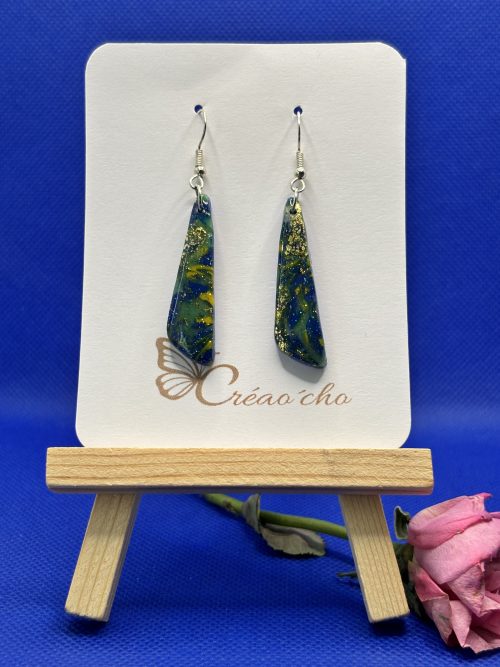 Boucles d'oreilles"Goutte Lagune"VUPB5