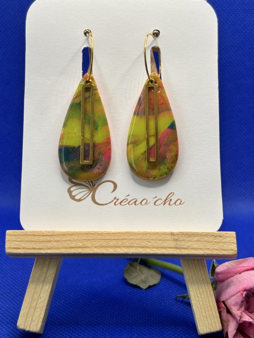 Boucles d'oreilles "Goutte jardin"VVNO1