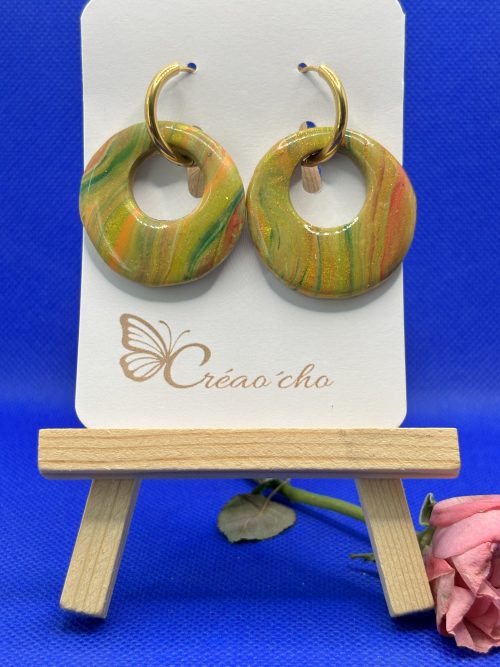 Boucles d'oreilles "Ronde percée jardin"VVNO4