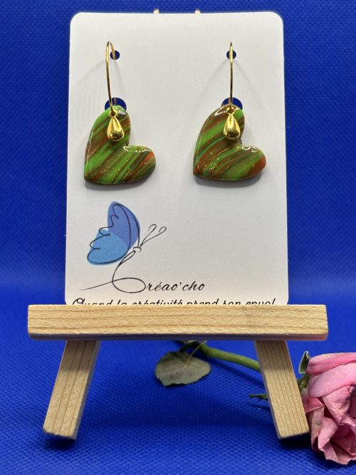 Boucles d'oreilles "Cœur  pampille" VVNO6