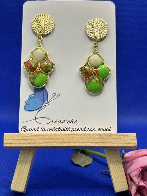 Boucles d'oreilles "Ruche fleurie" VVNO11