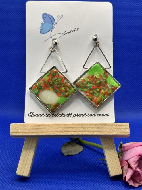 Boucles d'oreilles "carré jardin" VVNO14