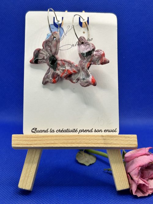 Boucles d'oreilles "Papillon rosé"MDR2