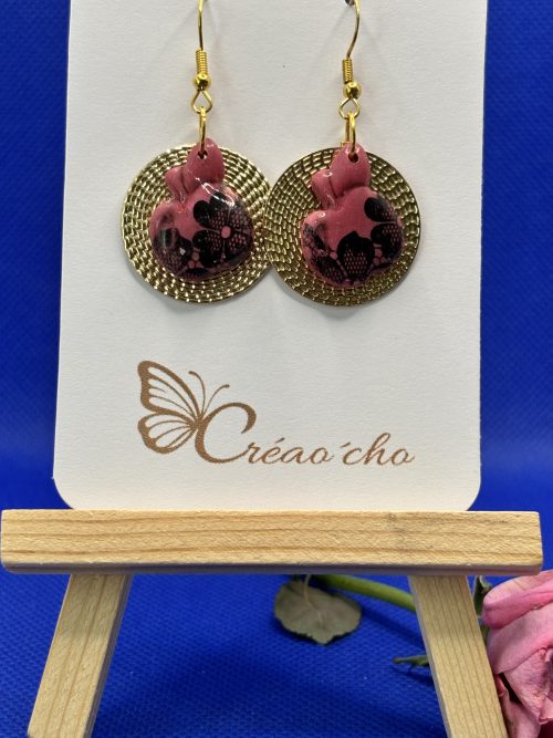 Boucles d'oreilles "Pomme Broderie" MDR5