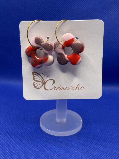 Boucles d'oreilles "Fleur passion" MDR18