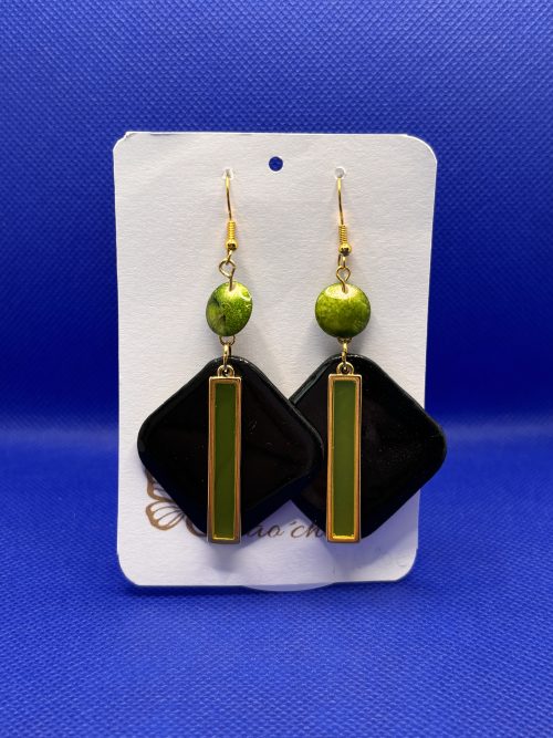 Boucles d'oreilles " Carré noir" LVD7