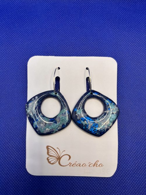 Boucles d'oreilles "Carré percé" DBM7