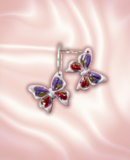 Boucles d'oreilles papillon coloré VER9