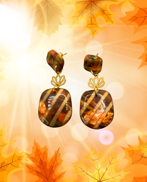 Boucles d'oreilles de forme lotus ATM3